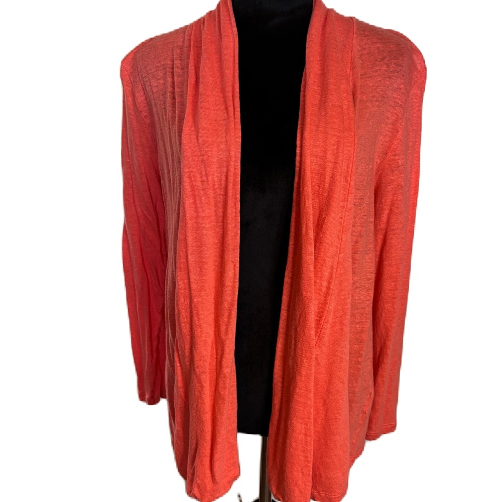 J. Jill Peach/Coral  Cardigan Sweater Open Front Relaxed Fit